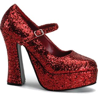 Dorothy Red Glitter Mary Jane Drag Queen Platform Shoes