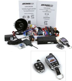 AutoPage C3 RS1100 OLED SST Car Alarm Vehicle Security System + Remote 