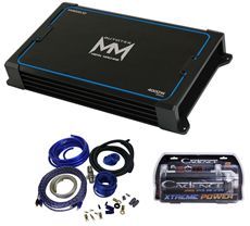 Autotek M4000.1D Mono 2000 Watt RMS Car Amplifier + Amp Kit + 2 Farad 