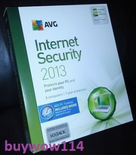 Avg Internet Security 2013 3pcs 1Year for PC Android Device Tuneup 