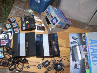 Huge Atari 5200 lot 2 consoles 2 trackballs games boxes and more