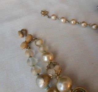   strand vendome pearl crystal aurora borealis necklace set jewelry