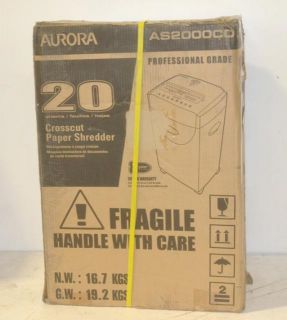 Aurora AS2000CD Cross Cut Heavy Duty Paper Shredder