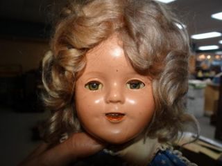 Vintage 1930s Ideal Composition 16 Shirley Temple Doll w Orig Dress 