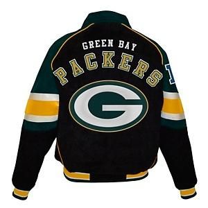 Green Bay Packers Classic Leather Jacket Mens XL New