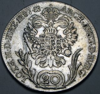 Austria 20 Kreuzer 1787 B Silver Joseph II