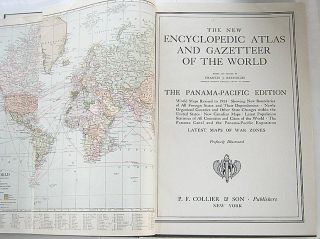 1914 Collier Encyclopedic Atlas Gazetteer WWI War Maps