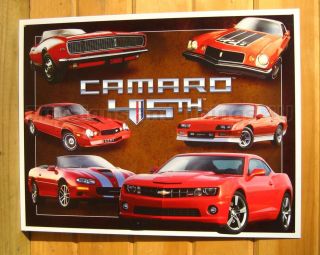Chevy Camaro 45th Tin Sign Garage Muscle Car Vtg Metal Wall Decor 