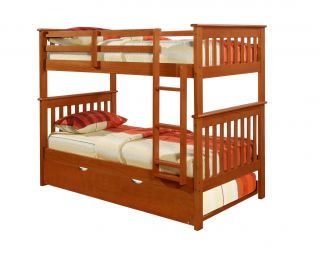 Twin Twin Mission Bunkbed w Trundle Espresso DFW Free Delivery