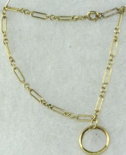 Vtg 1920s 10K Gold Charm Bracelet Baby Ring