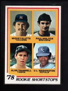 1978 TOPPS #707 PAUL MOLITOR AND ALAN TRAMMELL ROOKIE NM B9156
