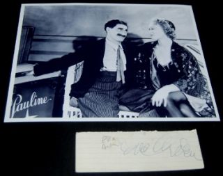 Actress Eve Arden Signed Card and Great Print w Groucho Marx D 1990 