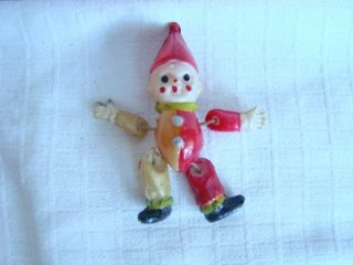 Beautiful Antique 30s Jointed Celluloid Clown Figure