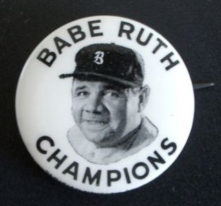 Babe Ruth 1935 Quaker Oats Champion Pin Very Sharp