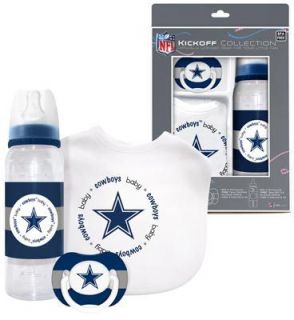 Dallas Cowboys Infant Baby Fanatic Gift Set Bottle Bib Pacifier BPA 