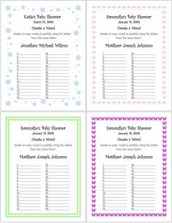 Personalized Baby Shower Baby Name Scramble