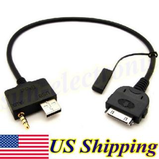    AUX Input Cable for Ipod Iphone 4 4S Ipad Itouch Nano USB 3 5mm AUX
