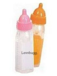 Doll Baby Bottles Milk Juice set of 2 fits Bitty Baby & many more BEST 