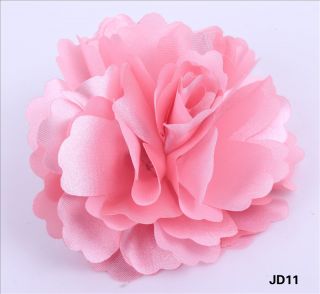New Cute Girls Favourites Satin Peony Flower Hair Clips Brooch 