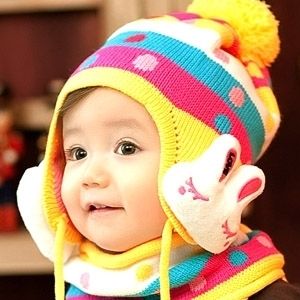 2012 New Baby Girl Ski Snow Earflap Earmuffs Beanie Hat Cap Rabbit 
