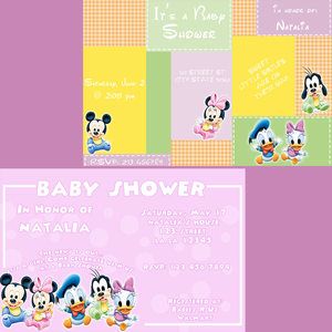 Baby Disney Baby Shower Custom Invitation Fast Service