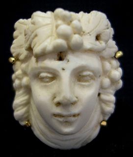 Antique Miniature Sculpture Vesuvian Bacchus Gold Ring