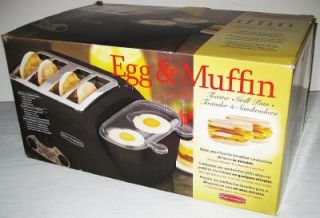 NEW BACK TO BASICS EGG & MUFFIN DOUBLE TOASTER Cooker Warmer Breakfast 