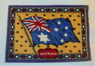 Three Antique Flags Australia South Australia New Zealand Tobacco Felt 