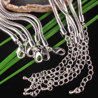 5pcs Silver Plated Snake Chain Charm Bracelet Finding