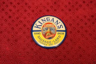 Vintage Kingans Hams Bacon Sausage Lard Celluloid Advertising Pocket 