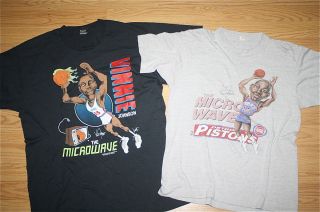   Vinnie Johnson Caricature T Shirt Microwave Bad Boys NBA