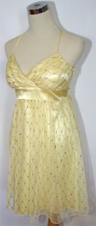 NWT B.DARLIN $80 Yellow /Silver Juniors Cocktail Gown13