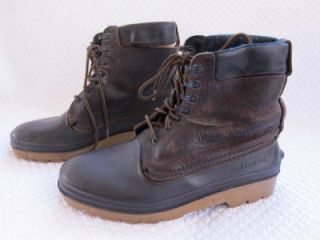 Baffin Canada Rubber Leather Lace Up Duck Boots Waterproof Thinsulate 