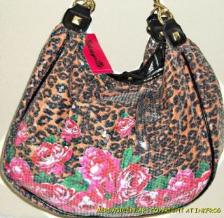 Handbag Betsey Johnson Sequented Rose Design Tobo Glamour Grirl Hobo 