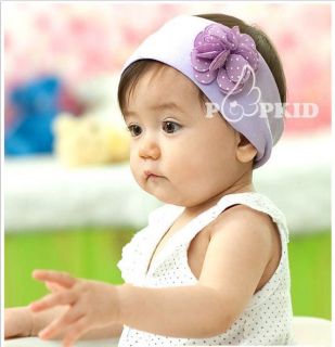 Baby Flower Headband Infant Toddler Boy Girl Cotton Head Band Purple 