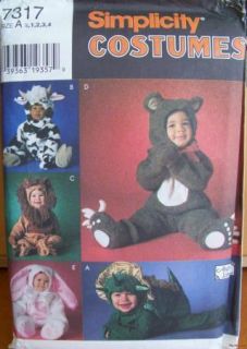 Baby Toddler Adorable Halloween Costume Pattern Cow Bear Lion Rabbit 