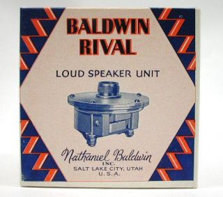  Baldwin Radio Speaker Driver (Empty Box) New Old Stock Salt Lake City