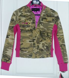 Baby Phat Jacket Pink Rib Military Twill Lined NWT New size Medium Med 