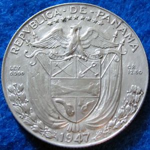 1947 Panama Silver Half Balboa Circulated 