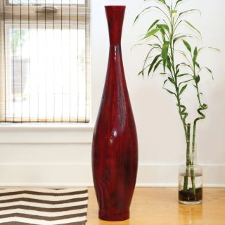 Polivaz Red Bamboo Floor Vase Gooseneck, EX Large Sensual Tall Design 