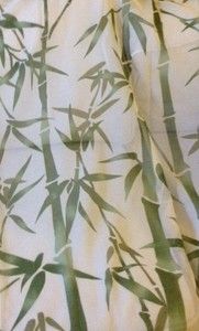 Sheer Shower Curtain with Natural Bamboo Design