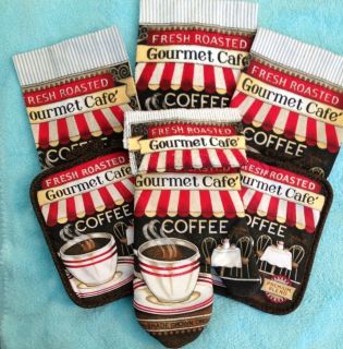 157245748 Piece Towel And Potholder Gourmet Cafe Set Coffee House  