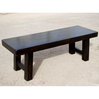 Rustic Solid Wood Black Backless Bench Outdoor Indoor Dining Patio 