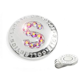 CRYSTAL GOLF BALL MARKER HAT CLIP INITIAL S GOLF BALL MARKERS
