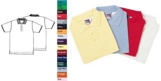 Wholesale 6 PC Universal Boys Short Sleeve Pique Polo Shirts White 