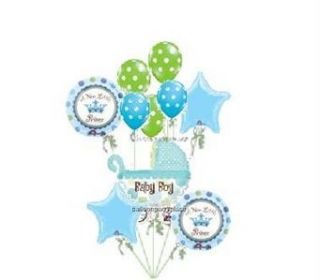 Welcome Baby Balloons Baby Shower Lime Blue Boy Party