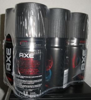 LOT OF 6 Axe Deodorant Body Spray, Essence, 4 oz Cans (Pack of 6) NEW 