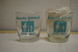 vintage Howard Johnson motor lodge drinking glass 8oz set of 2