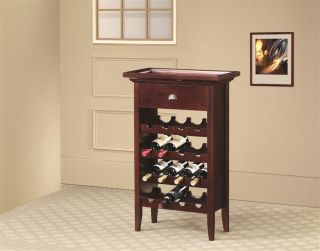   Cappuccino Finish Wine Rack with Removeable Serving Tray Bar Furniture