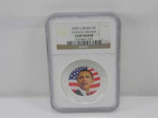 925 Sterling Silver Barack Obama 2009 $5 Five Dollars Gem Proof